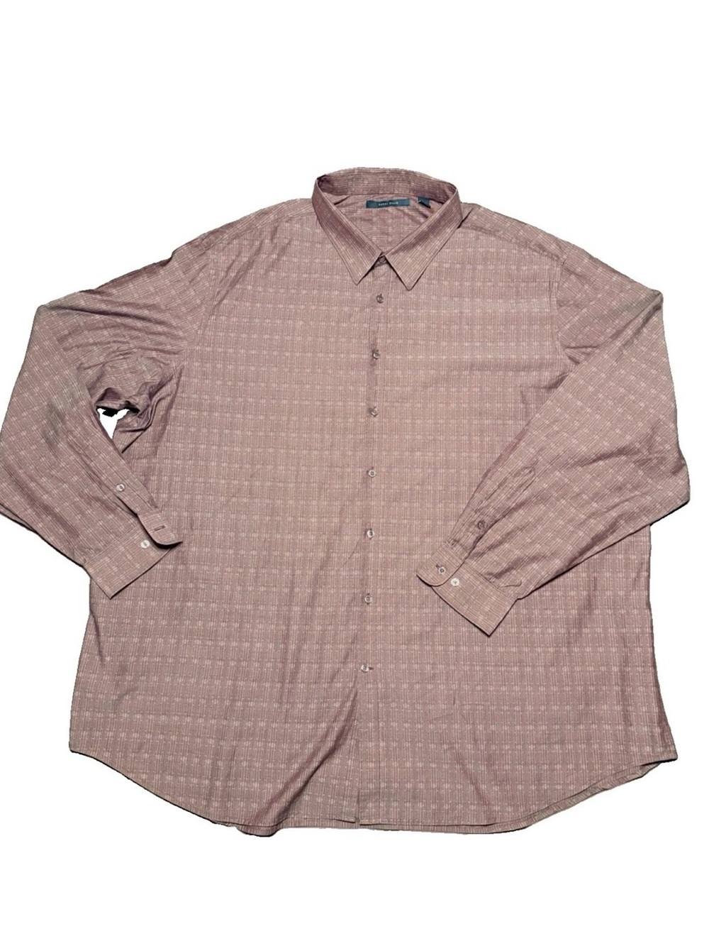 Perry Ellis Men's Button-Up Dress Shirt - Dusty Rose Pattern